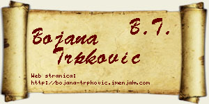 Bojana Trpković vizit kartica